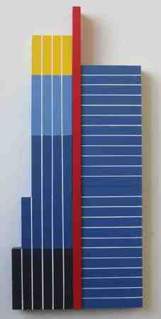 Construction 4.1 Tower 
Acrylic on joined panels
30x13x2
$750